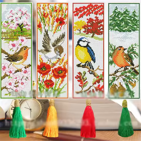 BK039 Cross Stitch Kits Cross-stitch Set Floss Threads Plastic Canvas Bookmark Package Marker Diy Gi