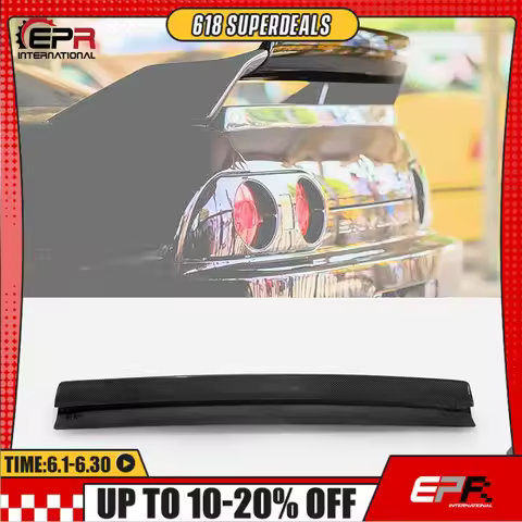 For Nissan R32 GTR FRD Type Carbon black Glossy Finished rear spoiler gurney flap accessories Exteri