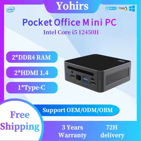 MINI PC Intel Core i9 12900HK i5 12450H WiFi6 Bluetooth 2.5G LAN M.2 NVME DDR4 4K HDMI2.0 Ubuntu Lin