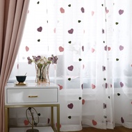 3D Knitted Heart Shape Sheer Curtain