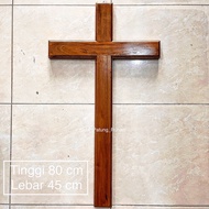 Christian Teak Wood Wall Cross 80 cm without corpus