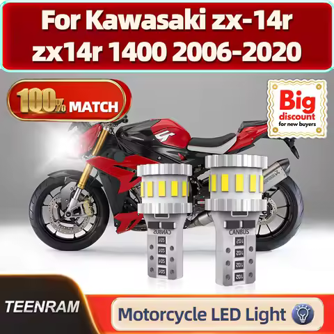 TEENRAM 2Pcs W5W LED Motorcycle Position Parking for Kawasaki zx-14r zx14r 1400 2006-2020 LED Headli
