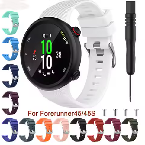 18MM 20MM Soft Silicone Sport Straps For Forerunner 45S 45 WatchBand Replacement Wriatband For Garmi