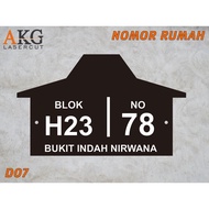 ACRYLIC HOUSE NUMBER HOUSE NUMBER BOARD/ - D07