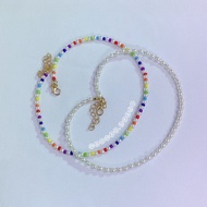 Izone hyewon rainbow pearl choker handmade korean inspo kpop aesthetic | maomaobeads