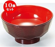 Set of 10 Echizen Lacquerware (A) 4 inch Turtle Soup Bowl Urumi Vermilion [11.5R x 6 cm] Japanese Ta
