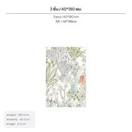 ฉากกั้นห้องแบบพับได้ 3 แผงดีไซน์ French Cream หน้าจอลายดอกไม้และใบไม้ ฉากกั้นผ้าใบสำหรับห้องนั่งเล่น