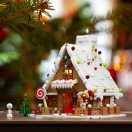 Compatible with LEGO Gingerbread House Block Set Với Light Set Santa Claus Gingerbread Tree Snowflak