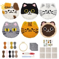 Cute Cat Beginner Punch Needle Coaster Kit Punch Needle Coaster DIY Craft Kit Make Your Own Punch Ne