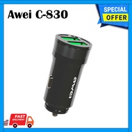 Awei C-830 DC5V 2.4A USB Car Charger 2 Ports Quick Charge LED Light USB Phone Mini Charger For Xiaom