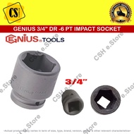 GENIUS SOCKET 3/4"  DR 6 MATA GENIUS TOOLS 3/4" DR METRIC IMPACT SOCKET 6 POINT
