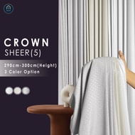 Sheer 5 Mix Crown Whisper Day Curtain / Soft-touch / Made / Home Decor Hook Eyelet (290cm-300cm)