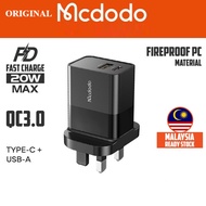 Mcdodo CH130 Hydrogen Series 20W PD+QC Wall Charger (UK Plug)