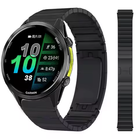22mm Luxury Stainless Steel Band for Garmin Foreruner 970 965 955 265/255 Music Metal Official Buckl
