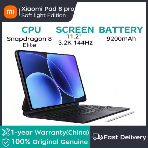 New 2025 Xiaomi Pad 8 Pro Soft Light Edition 11.2"144Hz 3.2K Snapdragon 8 Elite HyperOS 3 9200mAh 67