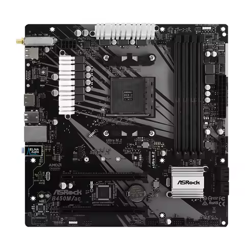 ASRock B450M Motherboard B450M/ac Dual-channel DDR4 Memory AM4 Motherboard M.2 NVME (supports Ryzen 