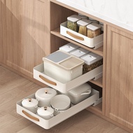 Cabinet Storage Basket Pull-out Basket Pull-out Storage Rack Kitchen Cabinet inside Compartmented Storage Boxes Sub-Household Drawer Installation-Free