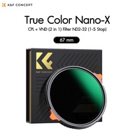 K&F True 49-82mm Color Nano-X CPL + VND (2 in 1) Filter ND2-32 (1-5 Stop) ประกันศูนย์ไทย 2 ปี