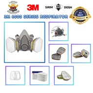 3M 6000 Series Half Facepiece Respirator Mask Multi Gas Cartridge Particulate Vapor Filter 6200 6057