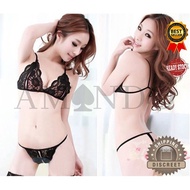 [MALAYSIA READY STOCK] 148 AMANDO Women Sexy Lace Lingerie Bra Set [ Bra + G String ] Set Bra Linger