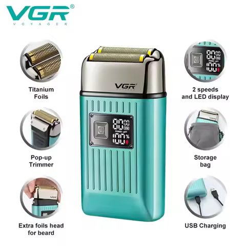 VGR Shaver Electric Beard Trimmer Waterproof Razor Professional Shaving Machine Bald Head Trimmer Ra