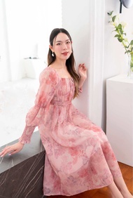 Sugarbird - Ella Rose Dress ชุดเดรสพิมพ์ลายดอกไม้ทรงแขนพอง