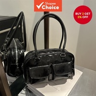 Y2K Vintage Niche Bowling Bag | Women's Retro Handbag  Beg Bowling Niche Vintage Y2K | Beg Tangan Re