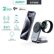 AUKEY LC-MC312 MagFusion Z Qi2 MFW 3-dalam-1 15W Stesen Pengecasan Wayarles Pantas Magnetik Boleh Li
