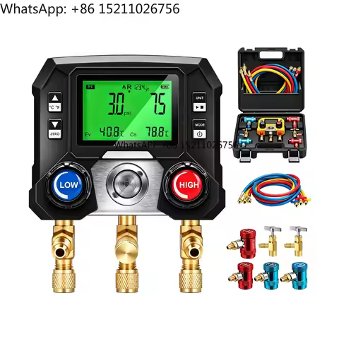 HVAC Refrigerant Mini Digital Manifold Gauge Intelligent Pressure Test Mini Gauge for R290/R600/R134