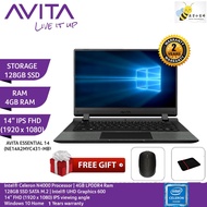 Avita Essential 14 Ne14A2Myc431-Mb Ips Fhd Laptop N4000 4Gd4 (128GB) Win10H - Black (14")