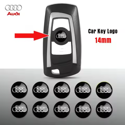 14mm Aluminum Car Badge Remote Key Sticker Auto Decal Decoration Accessories For Audi A4 B5 B6 B7 B8