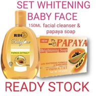 150ml RDL Baby Face Facial Cleanser toner & PAPAYA SOAP