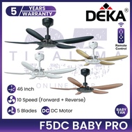 DEKA F5DC BABY PRO 46 Inch 5 Blades 10 Speed DC Motor With Remote Control DEKA Ceiling Fan Kipas Sil