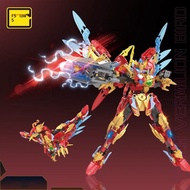 ของเล่นบล็อกตัวต่อวันเกิดของเด็กรูปหุ่นยนต์ตัวต่อของเล่นชุดเมชาแบบ2-in-1จาก F5-A0001-A0004