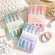 4pcs/set Highlighter Pens Kawaii Fluorescent Marker Pens Cute Gradual Color DIY Spot Liner Drawing A