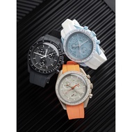 Substitute Omega Swatch Fluororubber Strap Curved 20MM Swatch Co-branded Omega Speedmaster For Men And Women