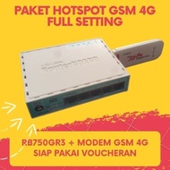 Mikrotik rb750gr3 + Modem 4g Full setting untuk hotspot Voucheran GSM