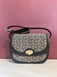 Celine 中古馬車扣啡色腋下包肩背側背斜背袋 日本vintage