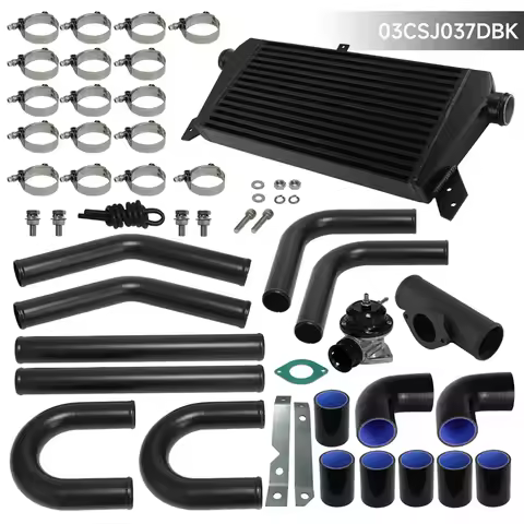 Universal Bar&Plate Intercooler 460x240x50mm + 8PCS 2"51mm Aluminum Piping Hose BOV Clamps Kit DIY F