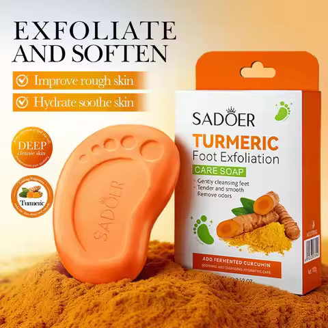 Turmeric Foot Soap, Deep Exfoliating Soap, Cleanses, Brightens, Smoothes, Moisturizes Skin, Gentle A