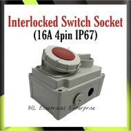 #16Amp 4Pin #IP67 Interlock Socket with Switch