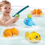 Dwi Dowellin Bath Toys for Toddlers, Magnetic Fishing Games Kids Bathtub Toys, Mold Free Wind-up Toy