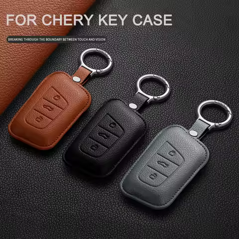 Leather Car Smart Key Case Cover Shell Fob For Chery EQ1 Little Ant New Energy QQ Ice Cream Car Keyc