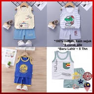 Baju Bayi Baby Clothing New Born Infant Anak Lelaki Perempuan Kid Boy Girl Set Seluar Pendek Rompi S