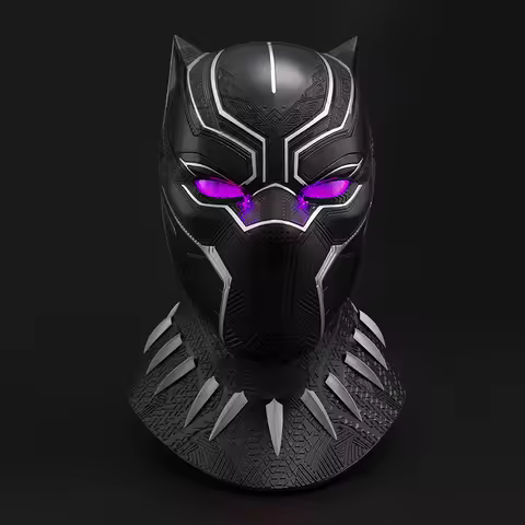 Killerbody 1/1 Scale Black Panther Helmet Wearable Cosplay Mask LED Eyes Marvel Avengers Cosplay Col