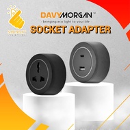 [SIRIM] DAVYMORGAN Black & Grey Series Socket Adapter 32A Universal 3 Pins With Light / USB With Lig