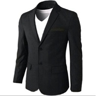Jas blezer pria formal slimfit warna hitam / jas akad nikah / jas kantor / jas wisuda pria / Blezer