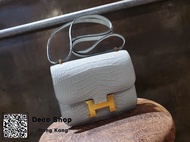 (Unused)Hermes Gris Neve Alligator mini Constance 未使用 冰晶灰 霧面 鱷魚皮 康康