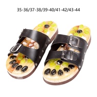 [Homyl478] Black Universal Adjustable Acupressure Massage Slippers for Adults, Creative Gifts, Comfortable Summer Massage Shoes, Sandals