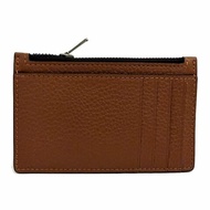 [全新] COACH 素面牛皮男款信用卡名片卡夾零錢包(咖